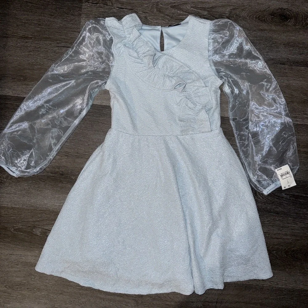 NEW GIRLS BEETLEJUICE ASTRID Costume BLUE DRESS SIZE‎ S 8